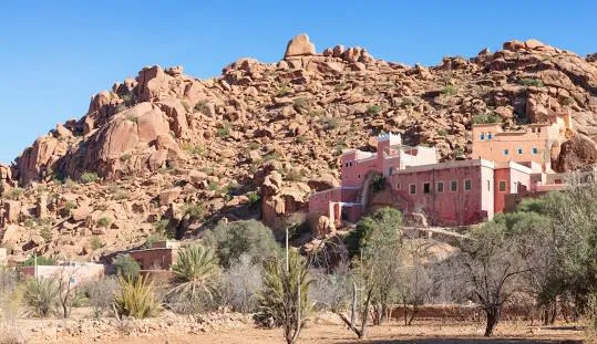 A village in the Sahara Desert, showcasing traditional architecture during the Agadir Day Trip to Tafraout.